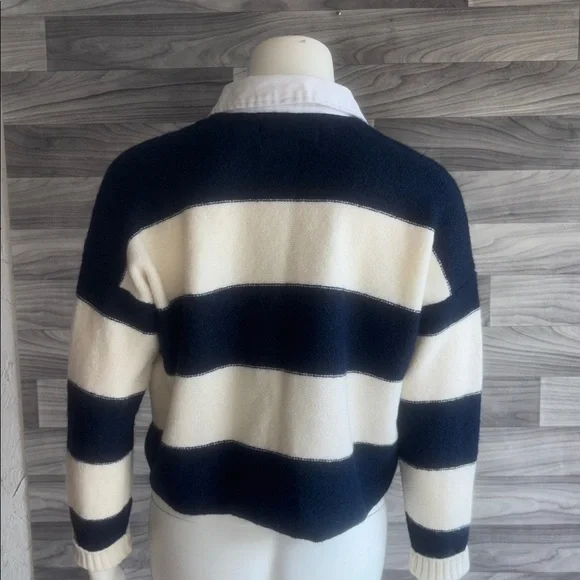 American Eagle Outfitters Navy and Cream Striped Sweater - Picture 6 of 11